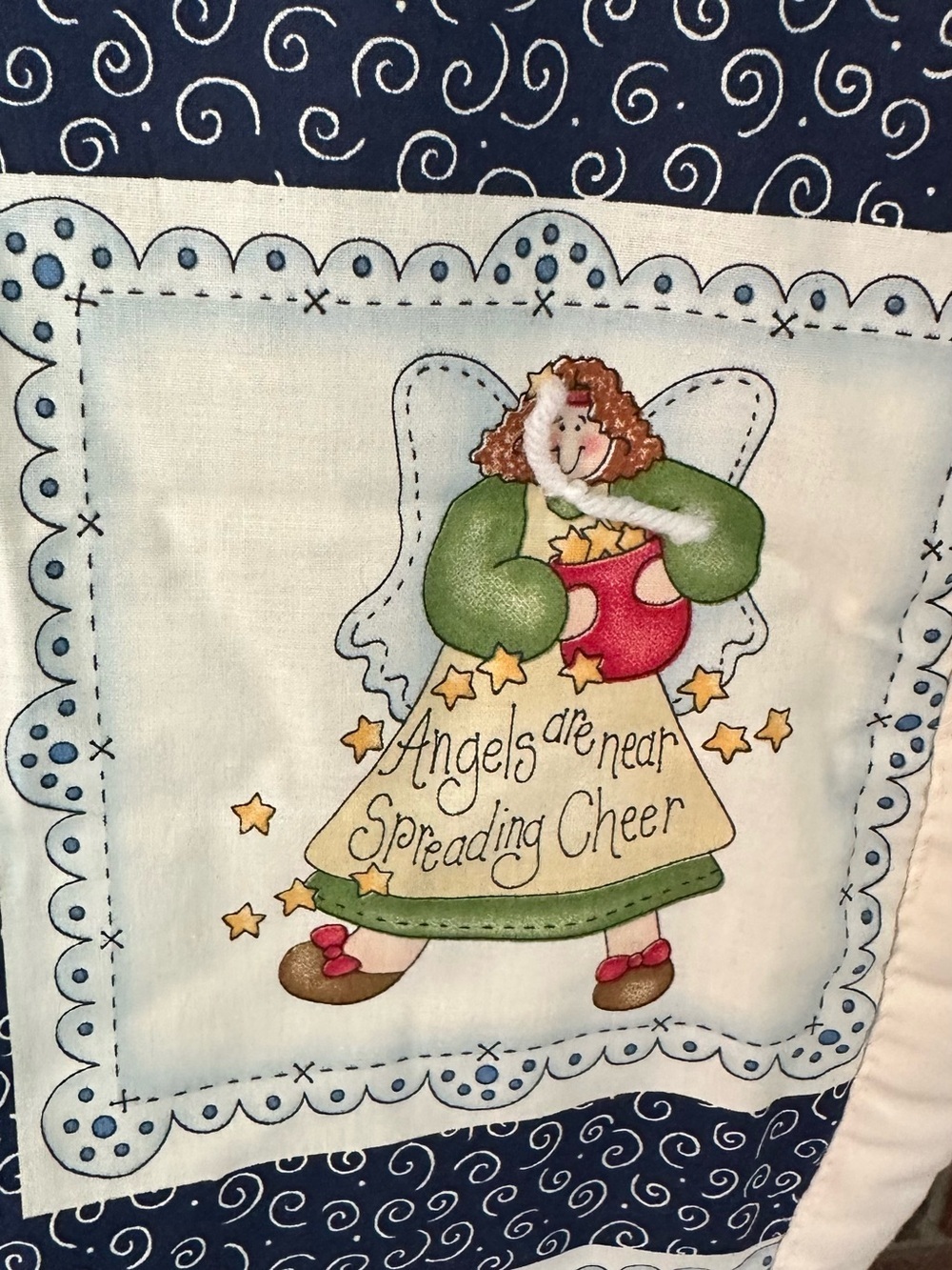 Vintage Christmas Angel Lap/Wall Quilt Fabric Panel Design Dianna Marcum Winter - Picture 7 of 12